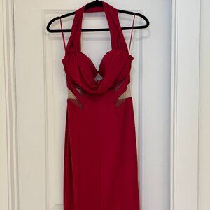 JLUXLABEL Halter Bustier Cutout Midi Dress Size L